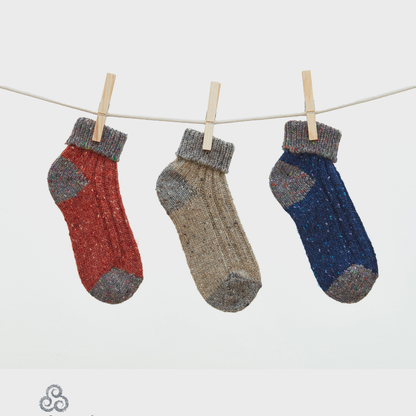 Adults Turn Down Ankle Sock Orange & Grey