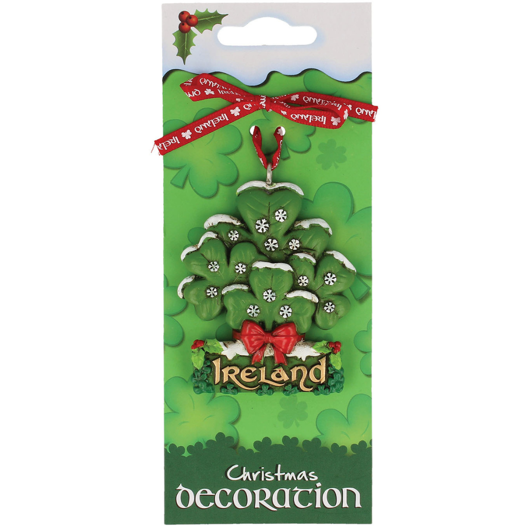 Resin Sprig Of Shamrock Christmas Ornament
