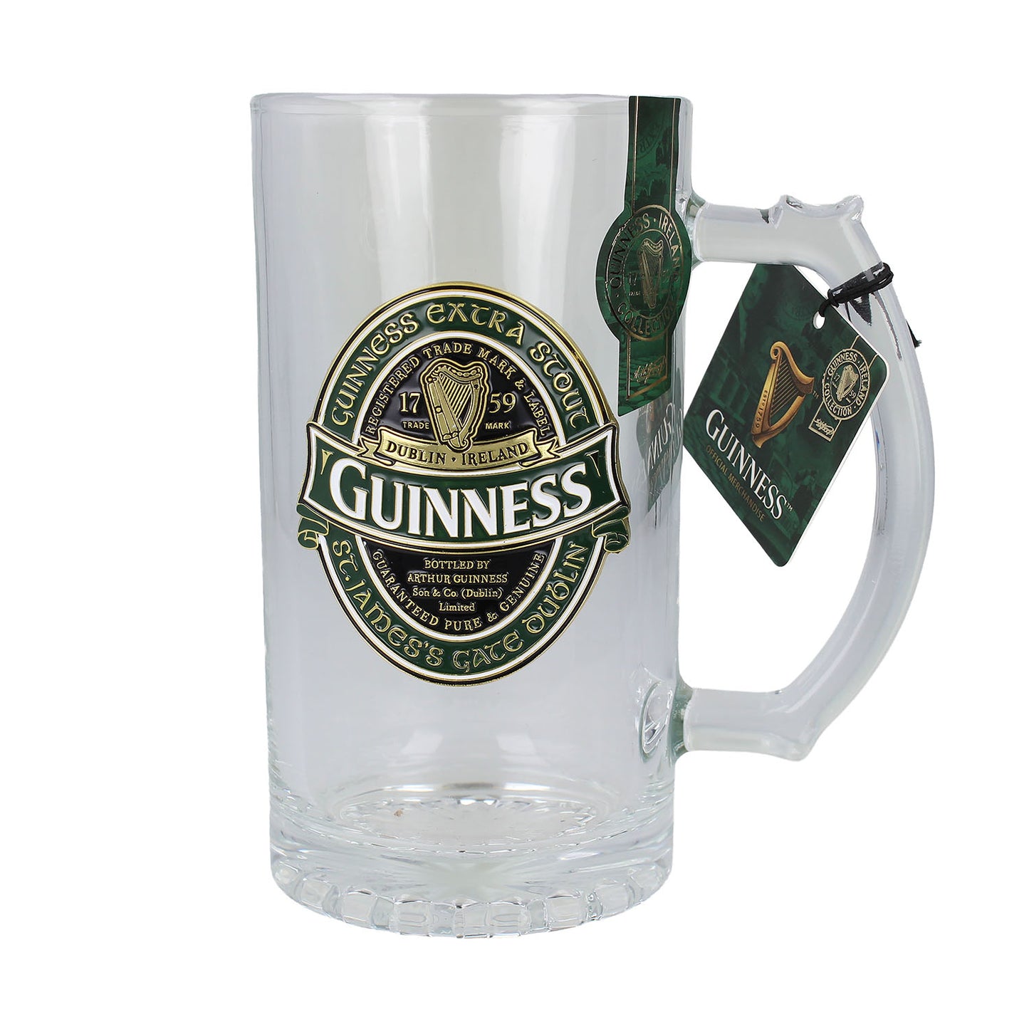 Guinness Ireland Metal Badge Glass Tankard