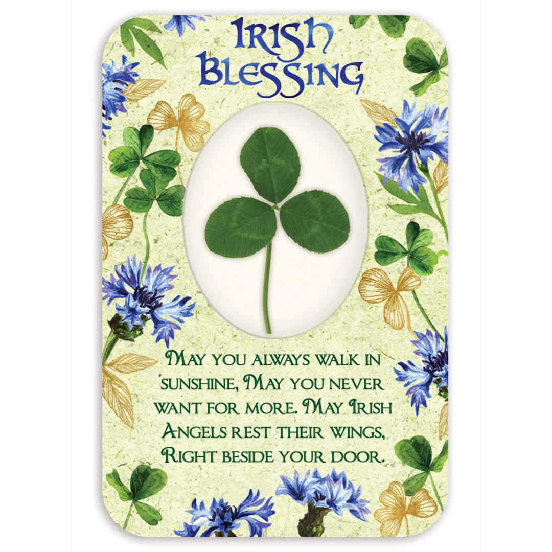 Shamrock Irish Blessings Card
