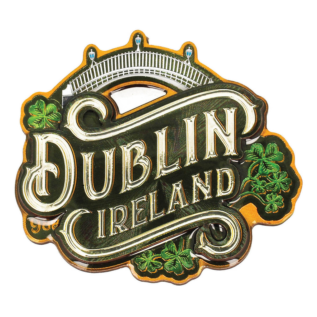 Dublin Ha'penny Bridge Wooden Foil Magnet