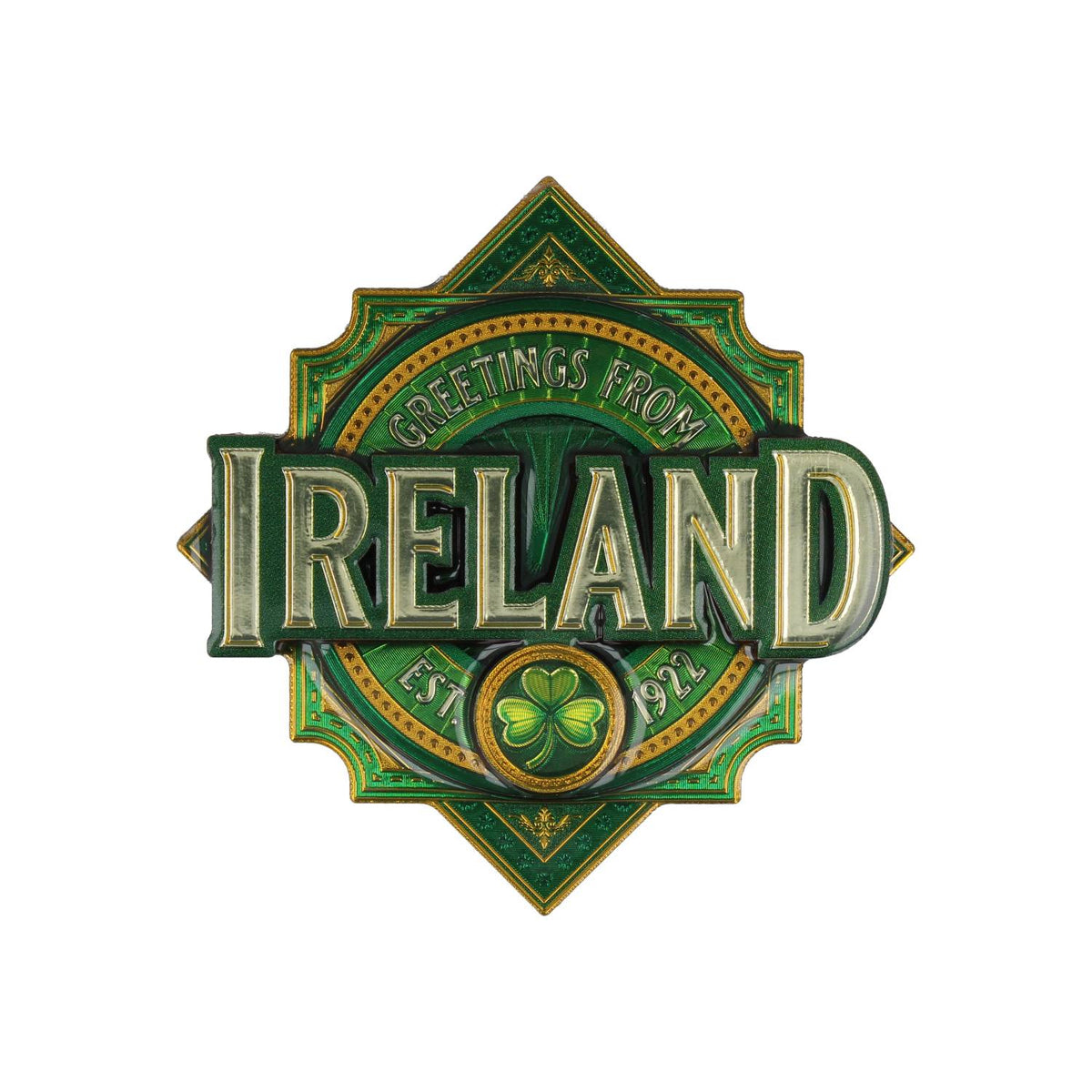 Greetings From Ireland Wooden Foil Magnet