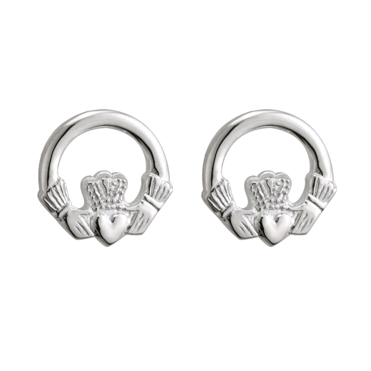 Sterling Silver Mini Claddagh Stud Earrings