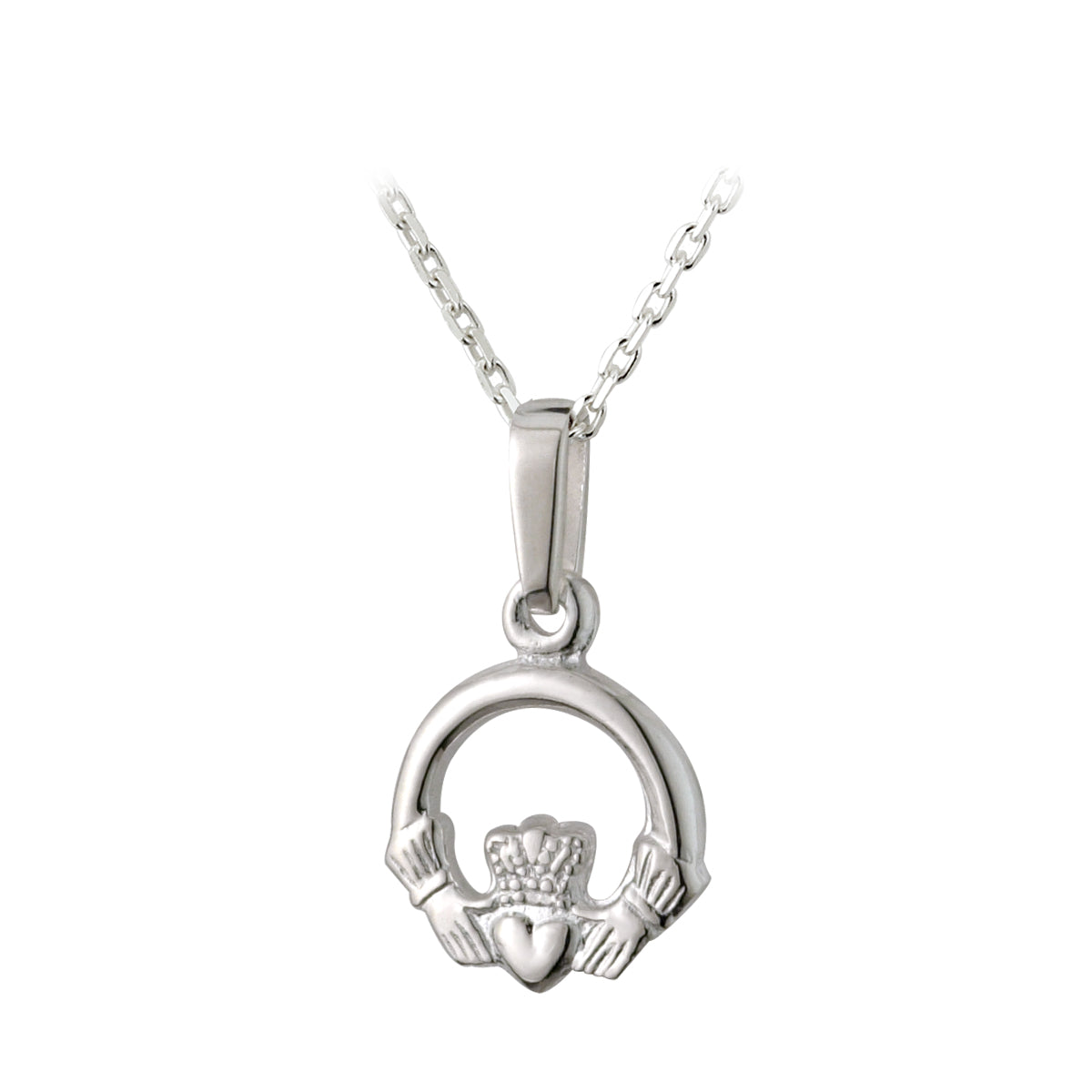 Plain Sterling Silver Claddagh Pendant