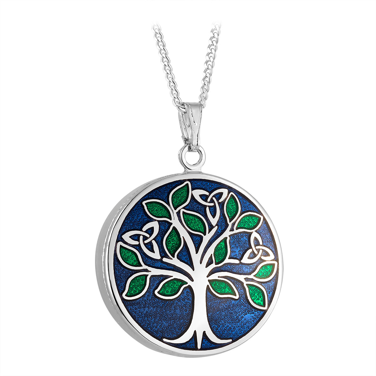 Rhodium-Plated Tree of Life Necklace