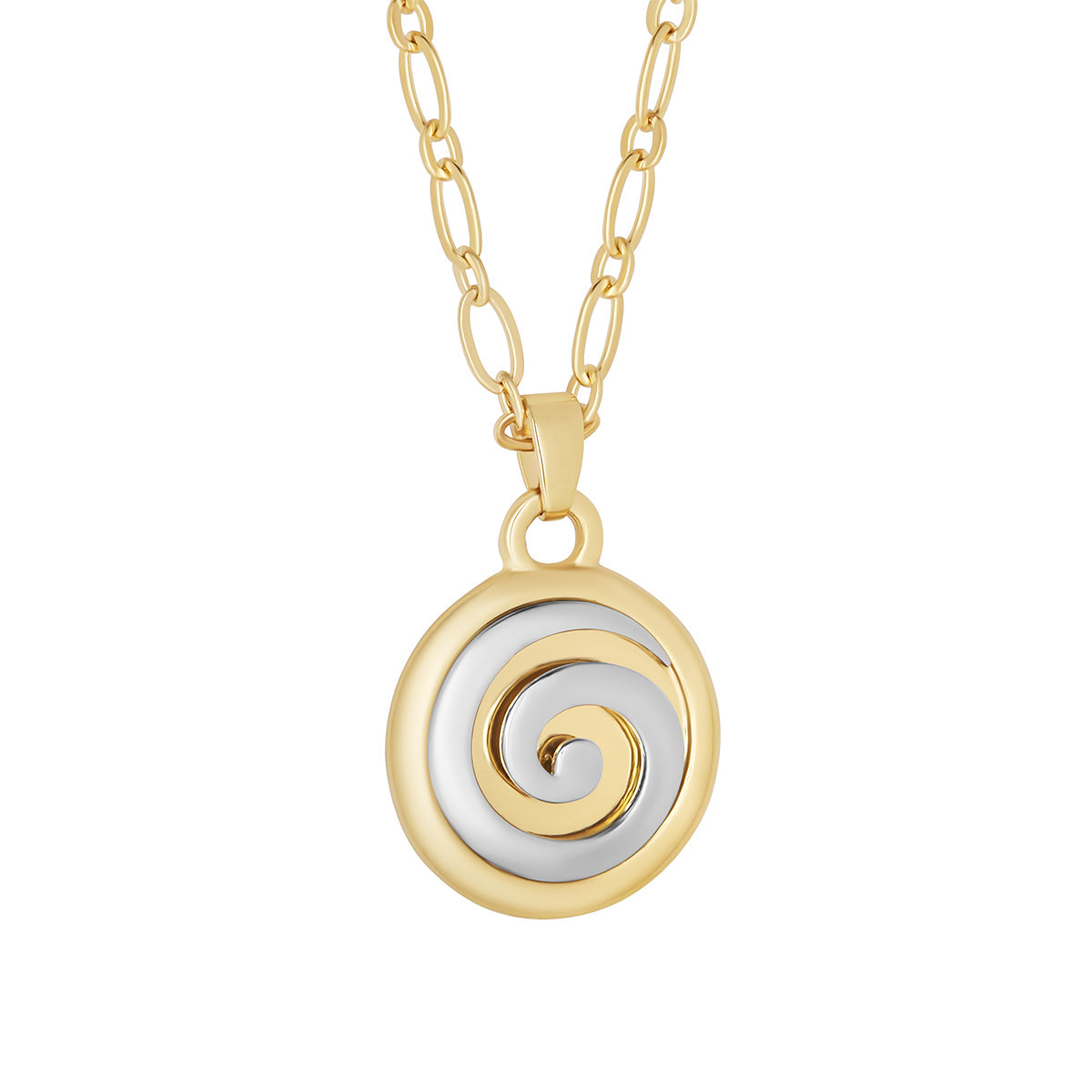 Two Tone Plated Spiral Necklace