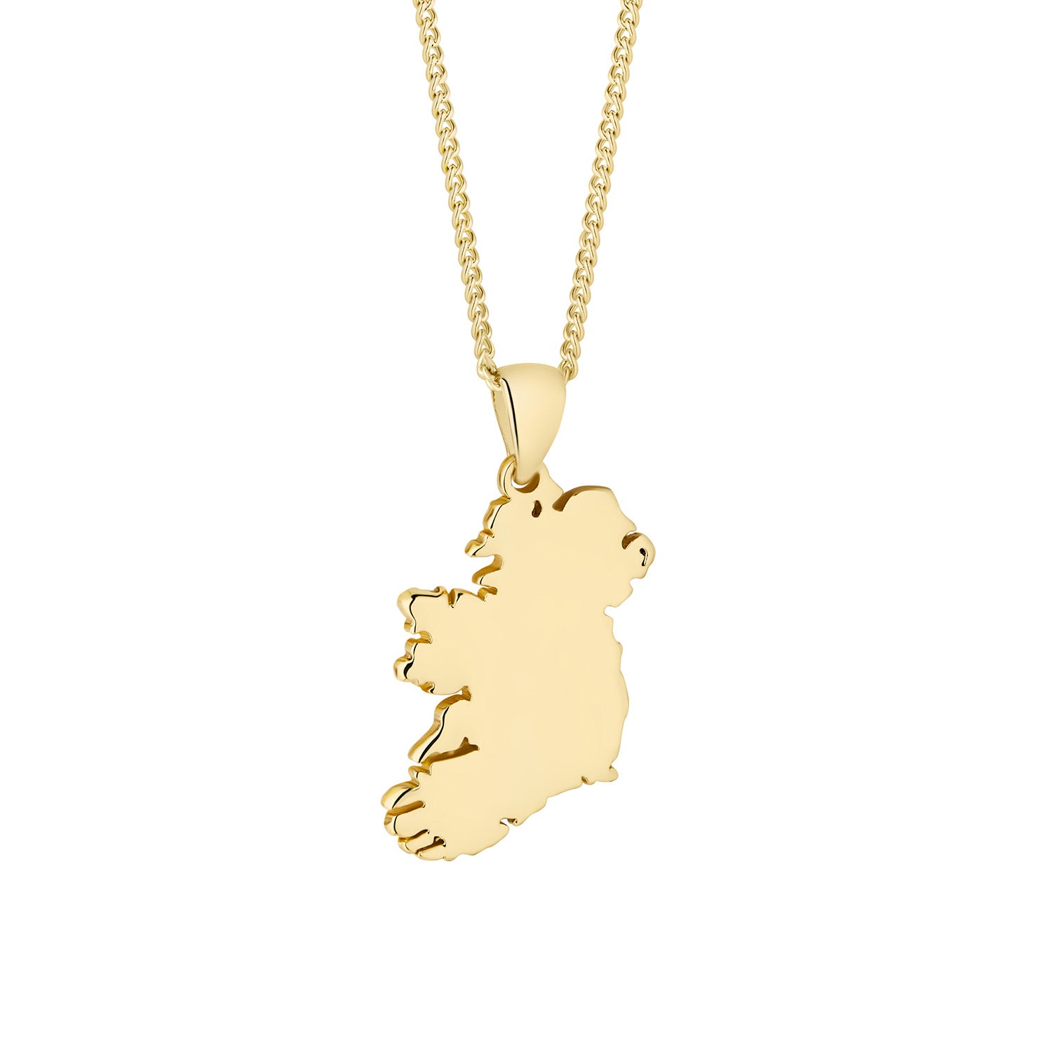 Gold Plated Large Map of Ireland Pendant