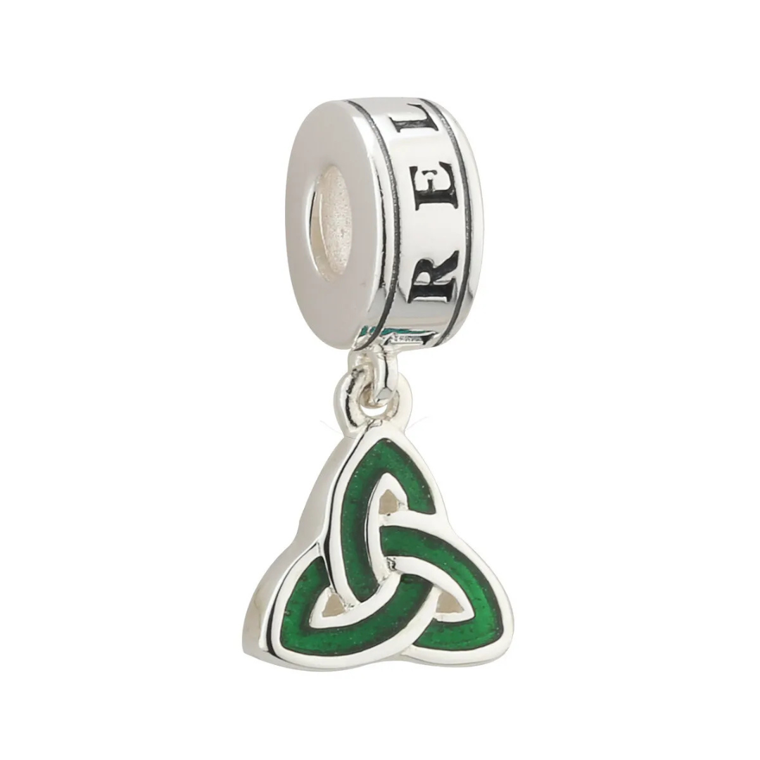 Trinity Knot Green Enamel Bracelet Charm