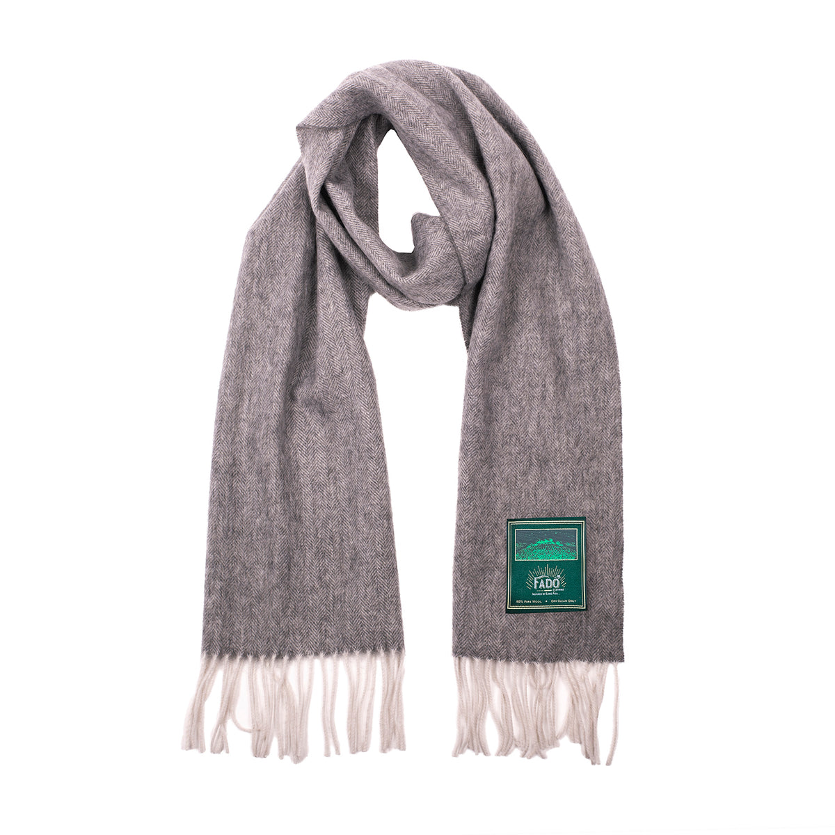 Brushed Woollen Tartan Scarf Silver Grey