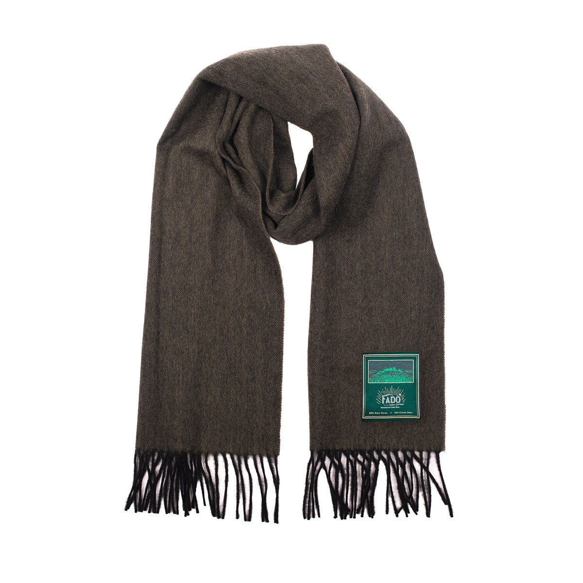 Brushed Woollen Tartan Green Scarf