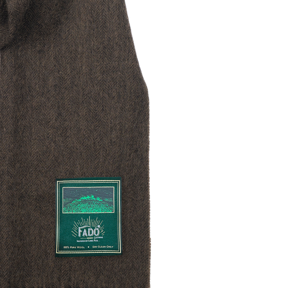 Brushed Woollen Tartan Green Scarf 