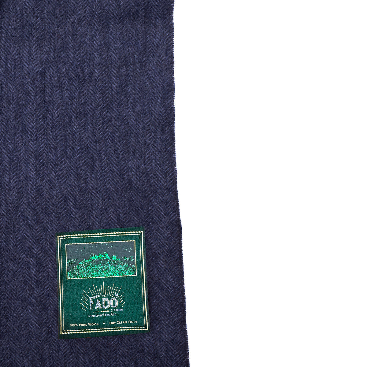 Brushed Woollen Tartan Scarf Navy 