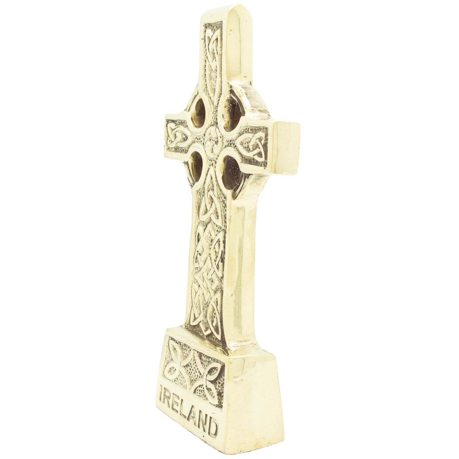 Large Standing Brass Celtic Cross 