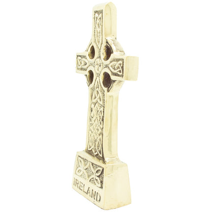 Large Standing Brass Celtic Cross