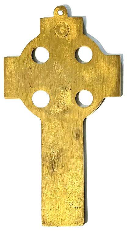 Solid Brass Trinity Knots Small Flat Celtic Cross