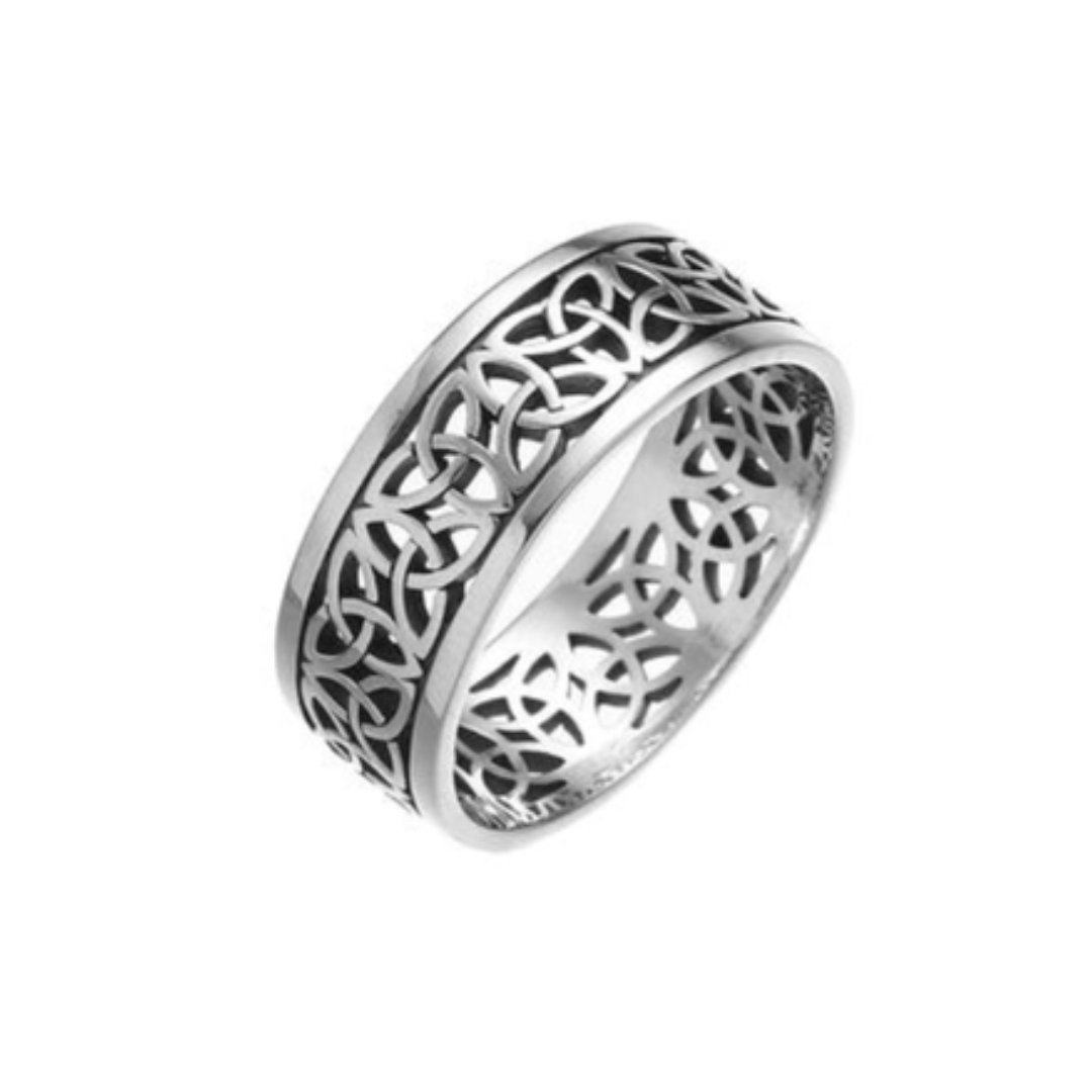 Trinity Knot Wide Celtic Band Ring