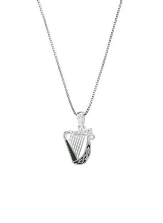 Harp With Stones Necklace Sterling Silver