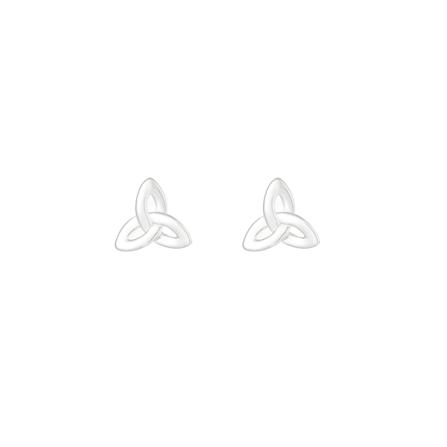 Sterling Silver Plan Trinity Stud Earrings