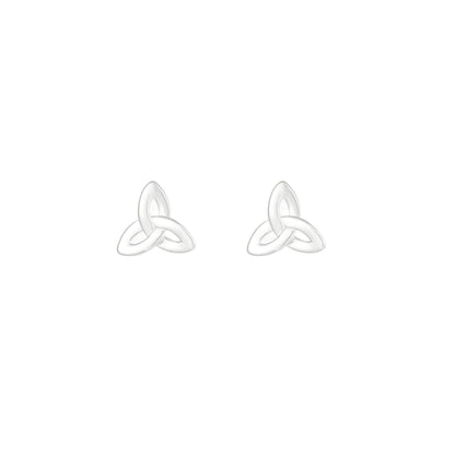 Sterling Silver Plan Trinity Stud Earrings