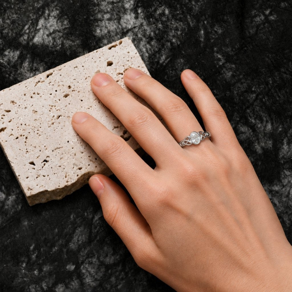 Trinity Oval Stone Ring