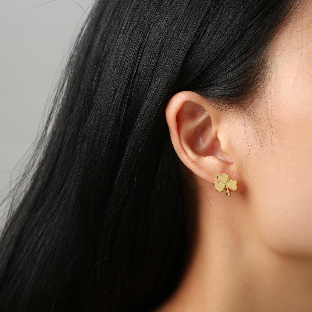 Gold Vermeil Shamrock Earrings 