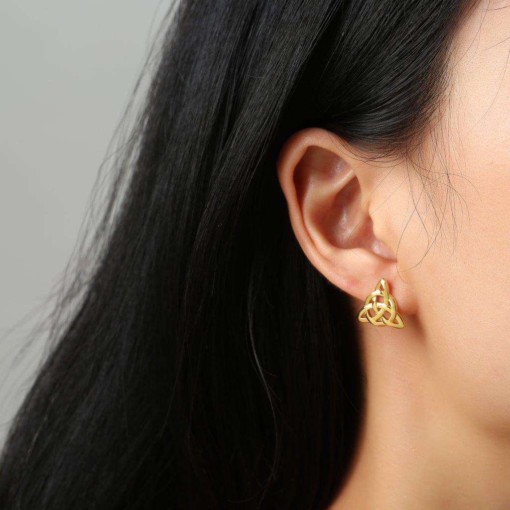 Gold Vermeil Trinity Circle Earrings 