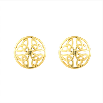 Gold Vermeil 4 Trinity Circle  Earrings