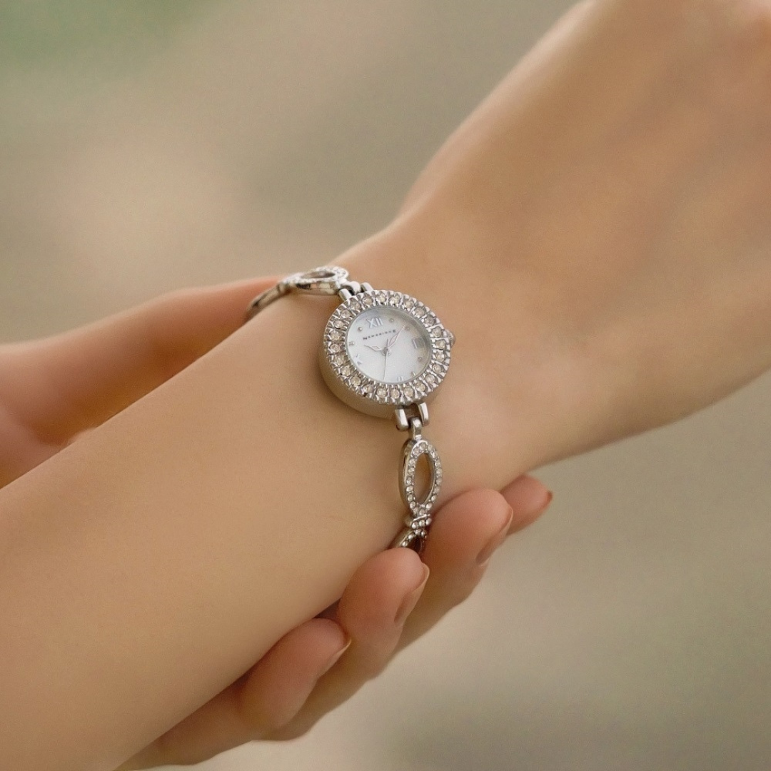 Ladies Watch Link Bracelet Double Clasp