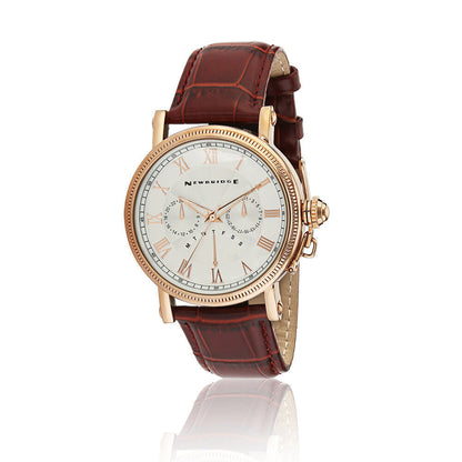 Gents Watch With Brown Leather Strap