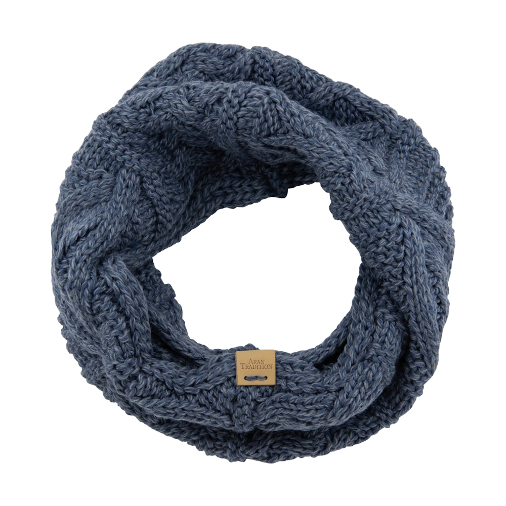 Aran Denim Blue Cable Snood