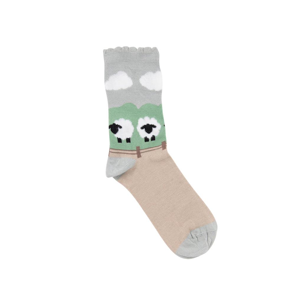 Triptoes Oatmeal Sheep Ankle Socks