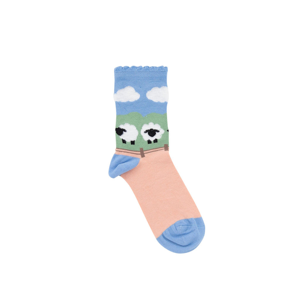 Triptoes Blush Sheep Ankle Socks
