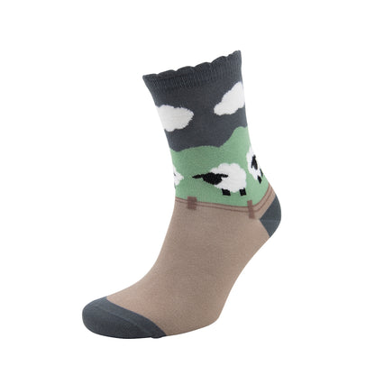 Triptoes Mushroom Sheep Ankle Socks