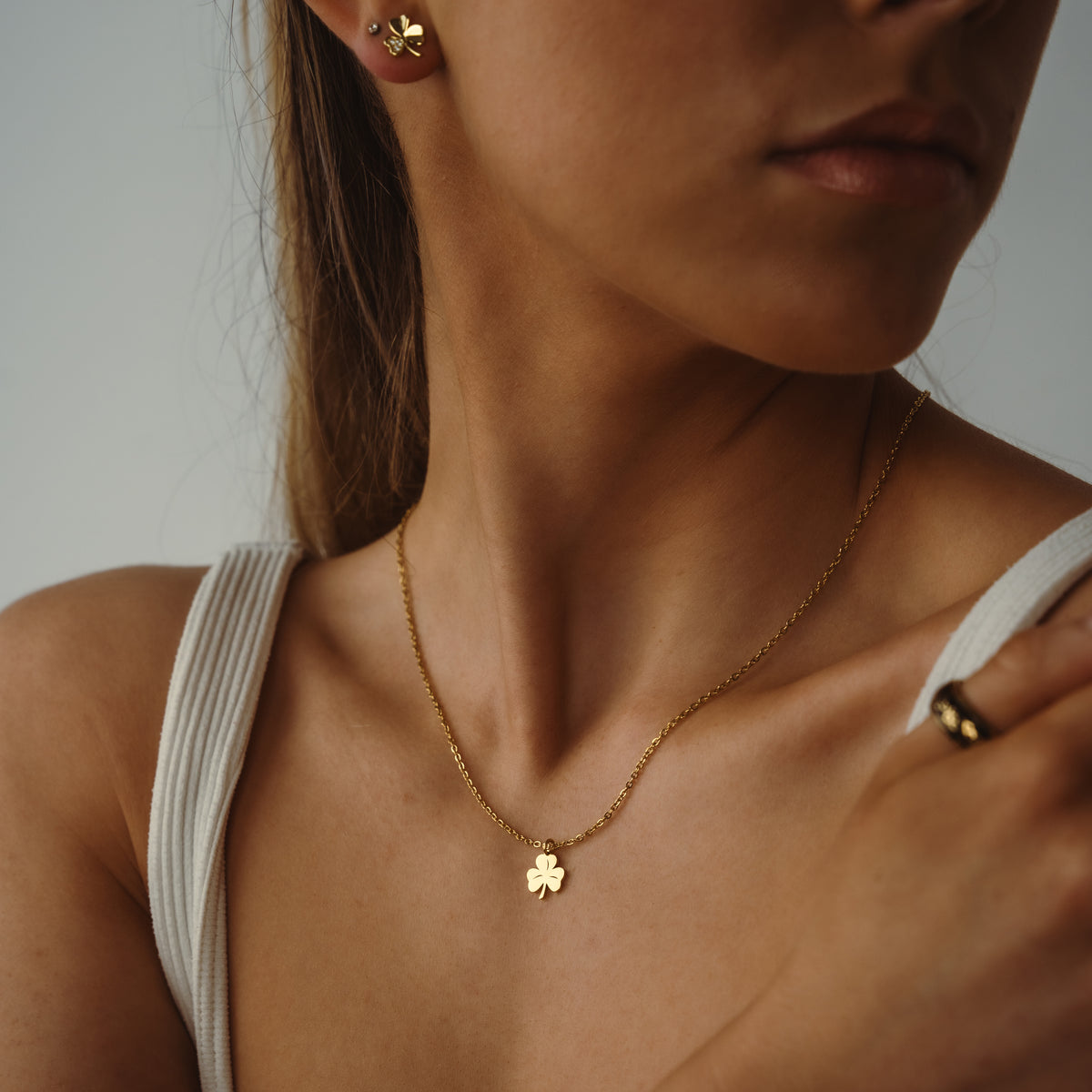 Shamrock Gold Pendant Necklace