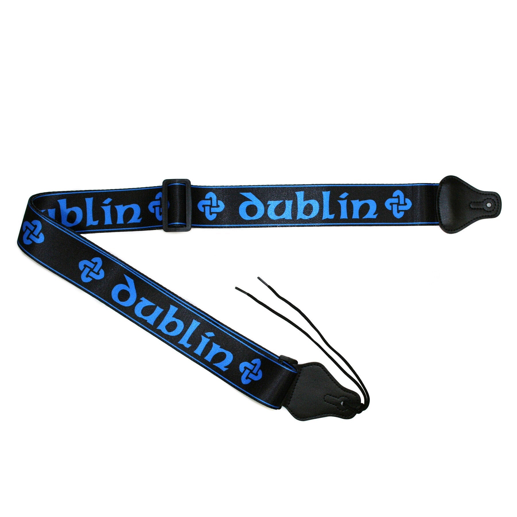 Dublin & Trinity Knot Design Black Guitar Strap 