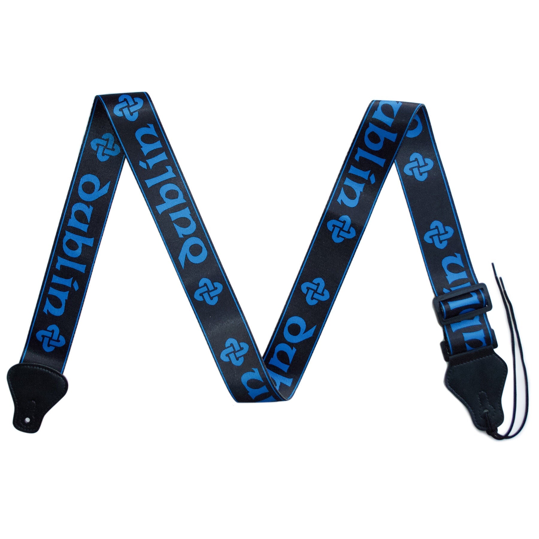 Dublin & Trinity Knot Design Black Guitar Strap