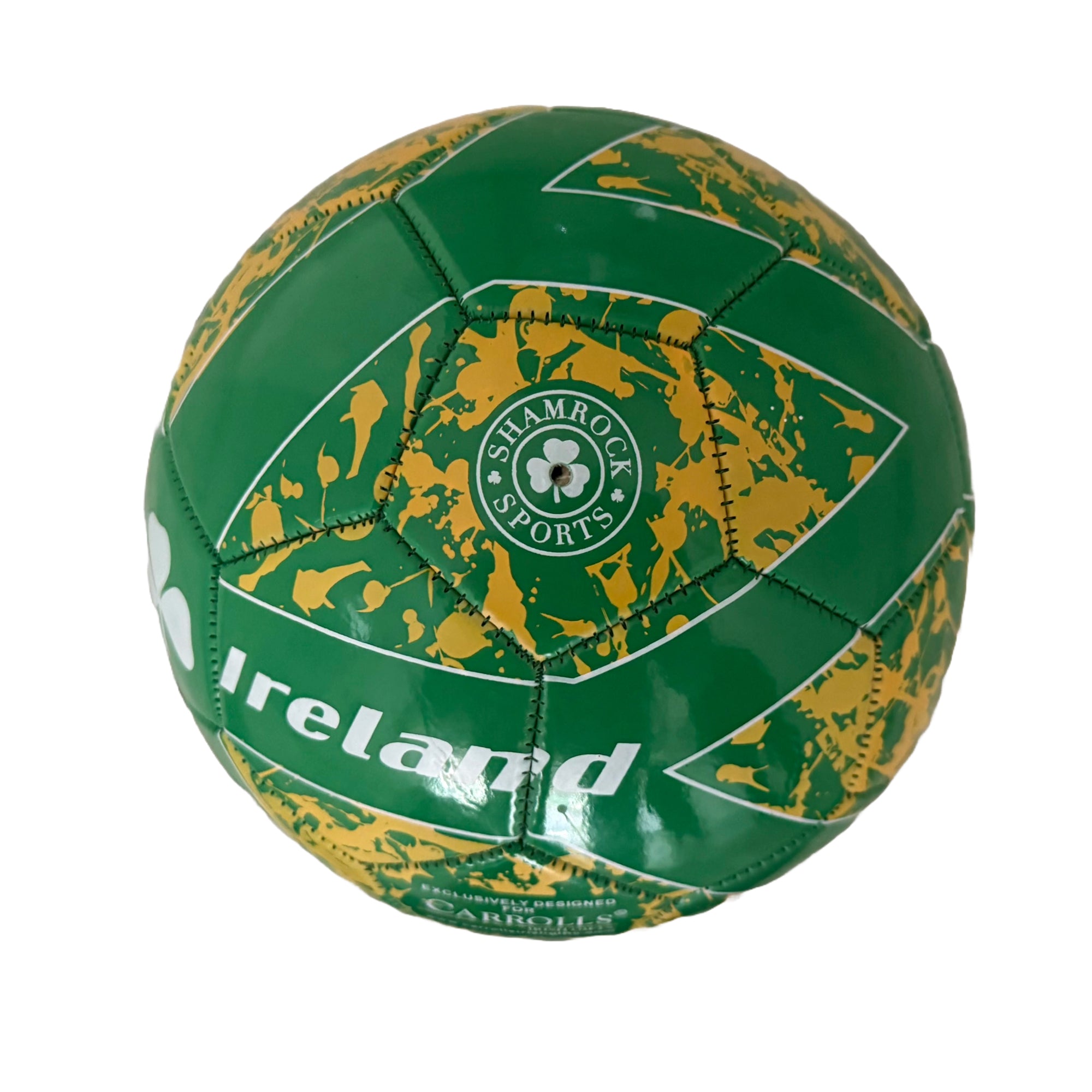 Ireland Designed Soccer Ball With White Shamrock Design Size 2 
