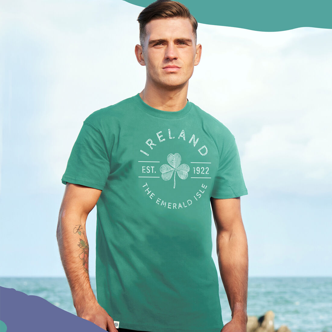 Ireland Emerald Isle Shamrock Green T-shirt