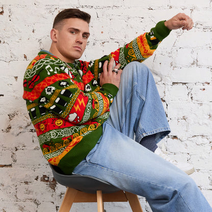 Unisex Green Multi Islander Knit Sweater