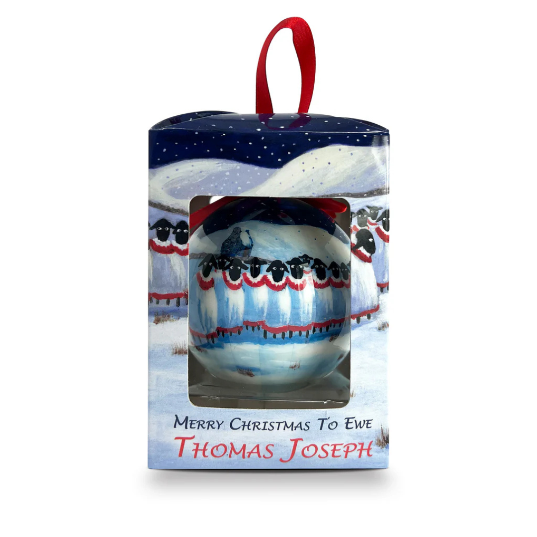 Wish Ewe A Merry Xmas Christmas Bauble 
