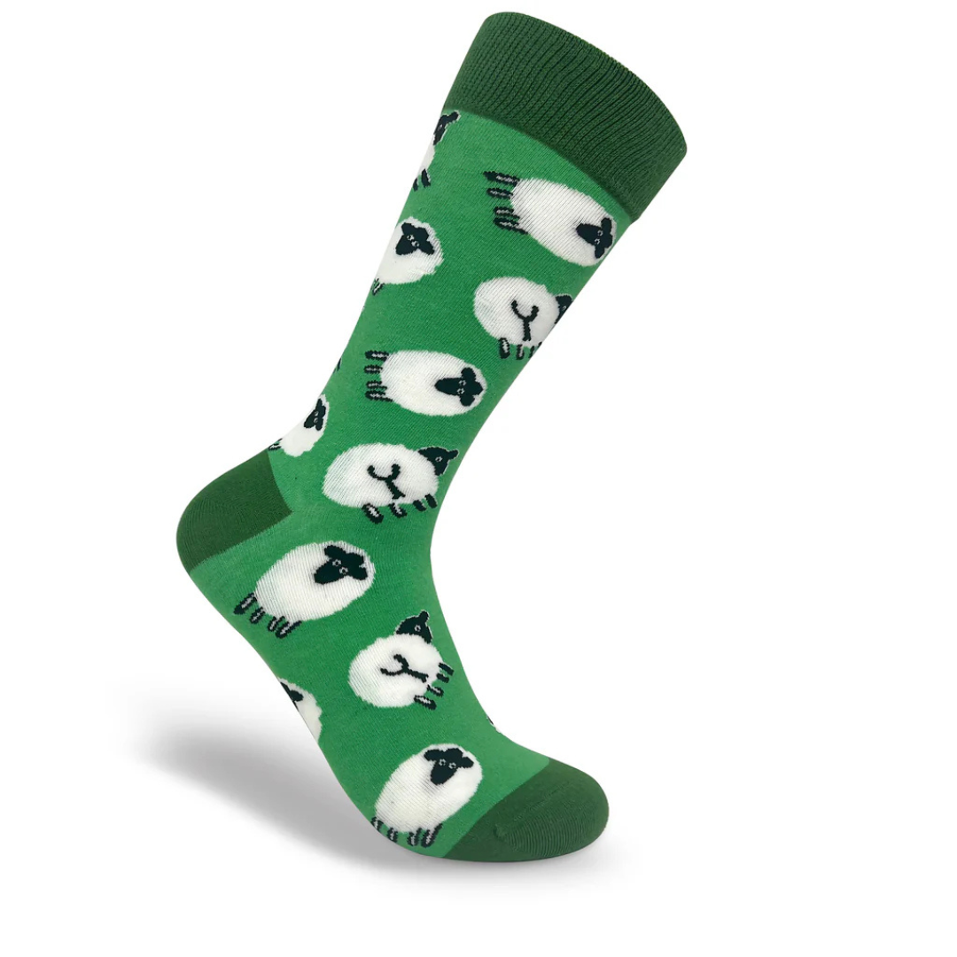 Mens Thomas Joseph Green Sheep Socks