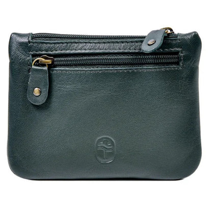 Ireland Trinity Knot 3 Zip Black Leather Purse