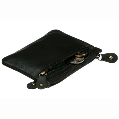 Ireland Trinity Knot 3 Zip Black Leather Purse