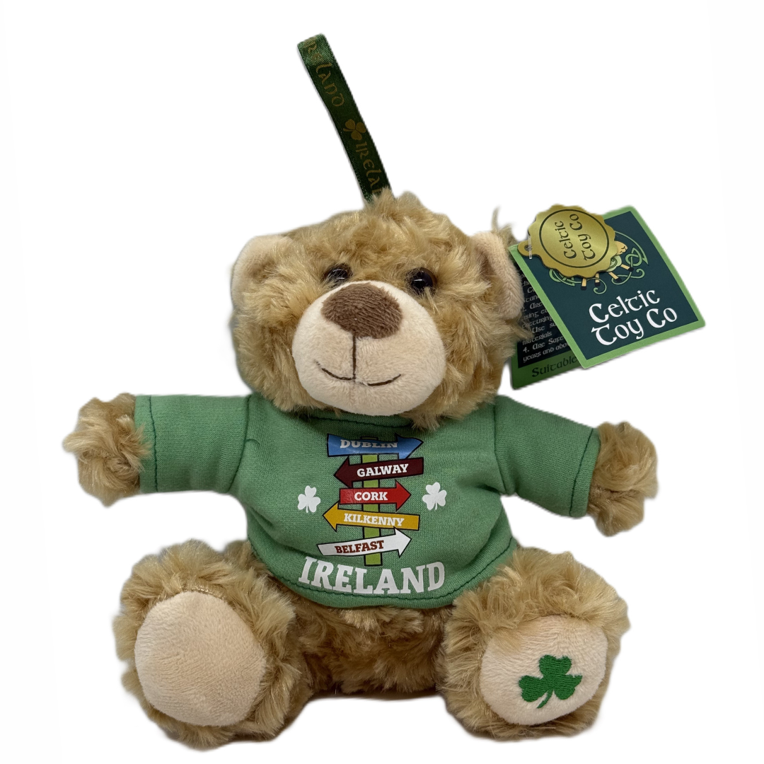 Teddy Bear Wearing Ireland County T-Shirt 16 cm