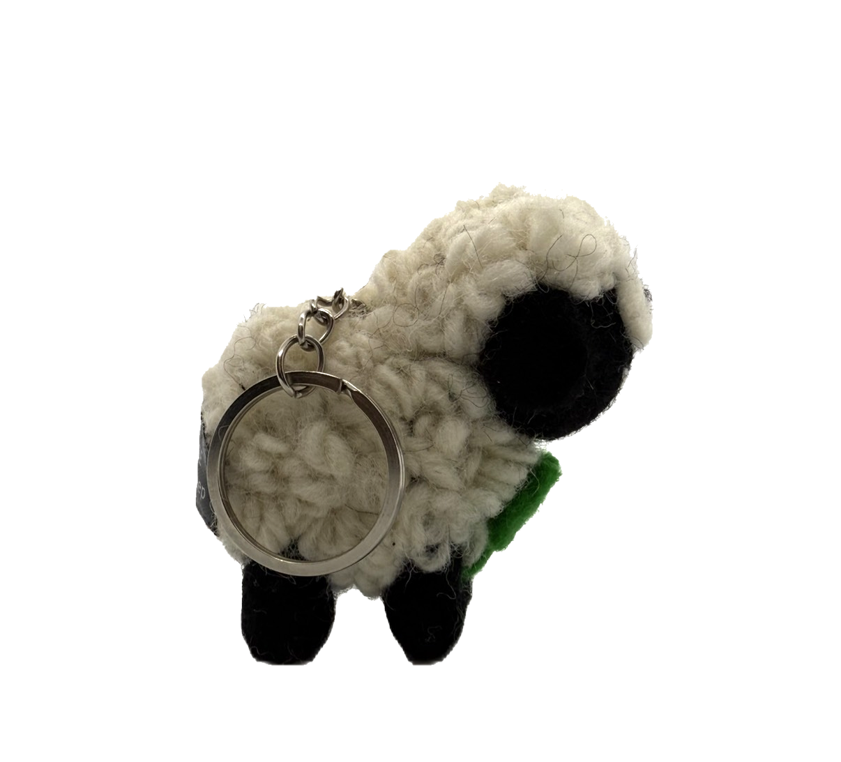 Small Black Faced Sheep With Hair Keyring 