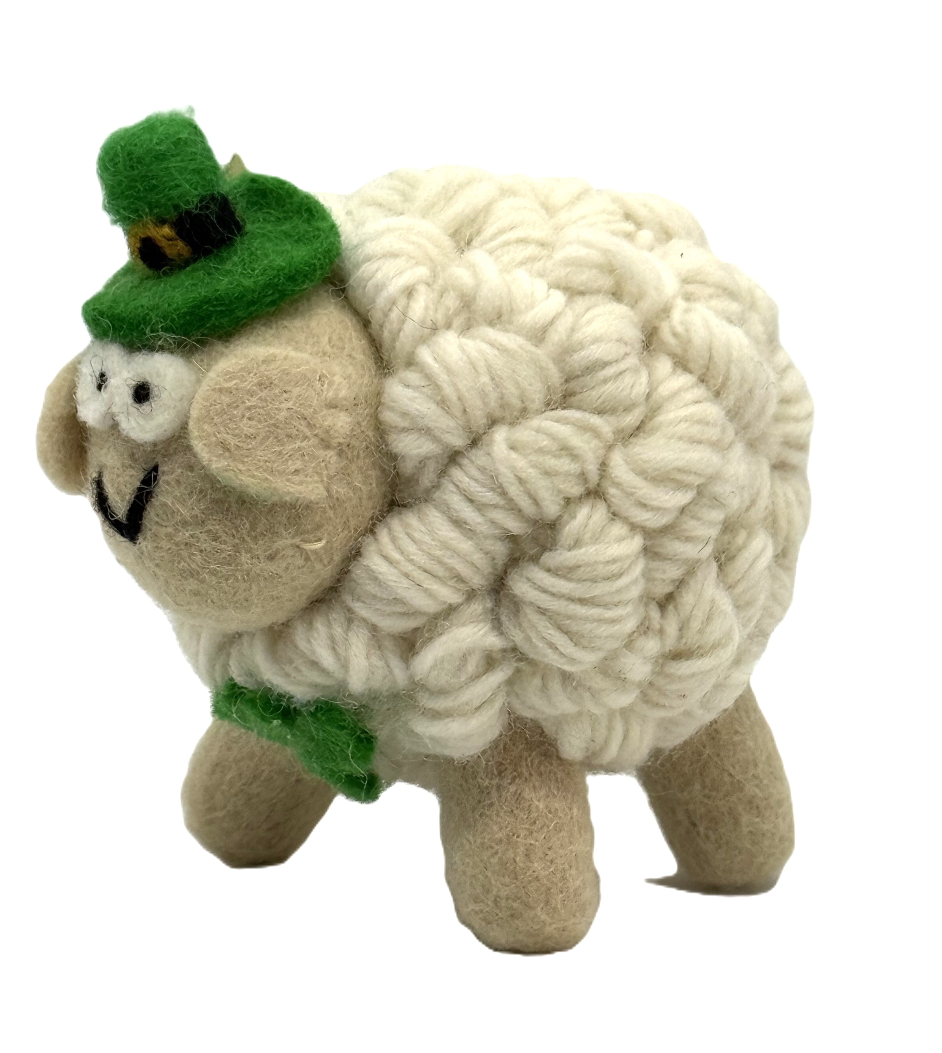 Large White Sheep with Green Hat 