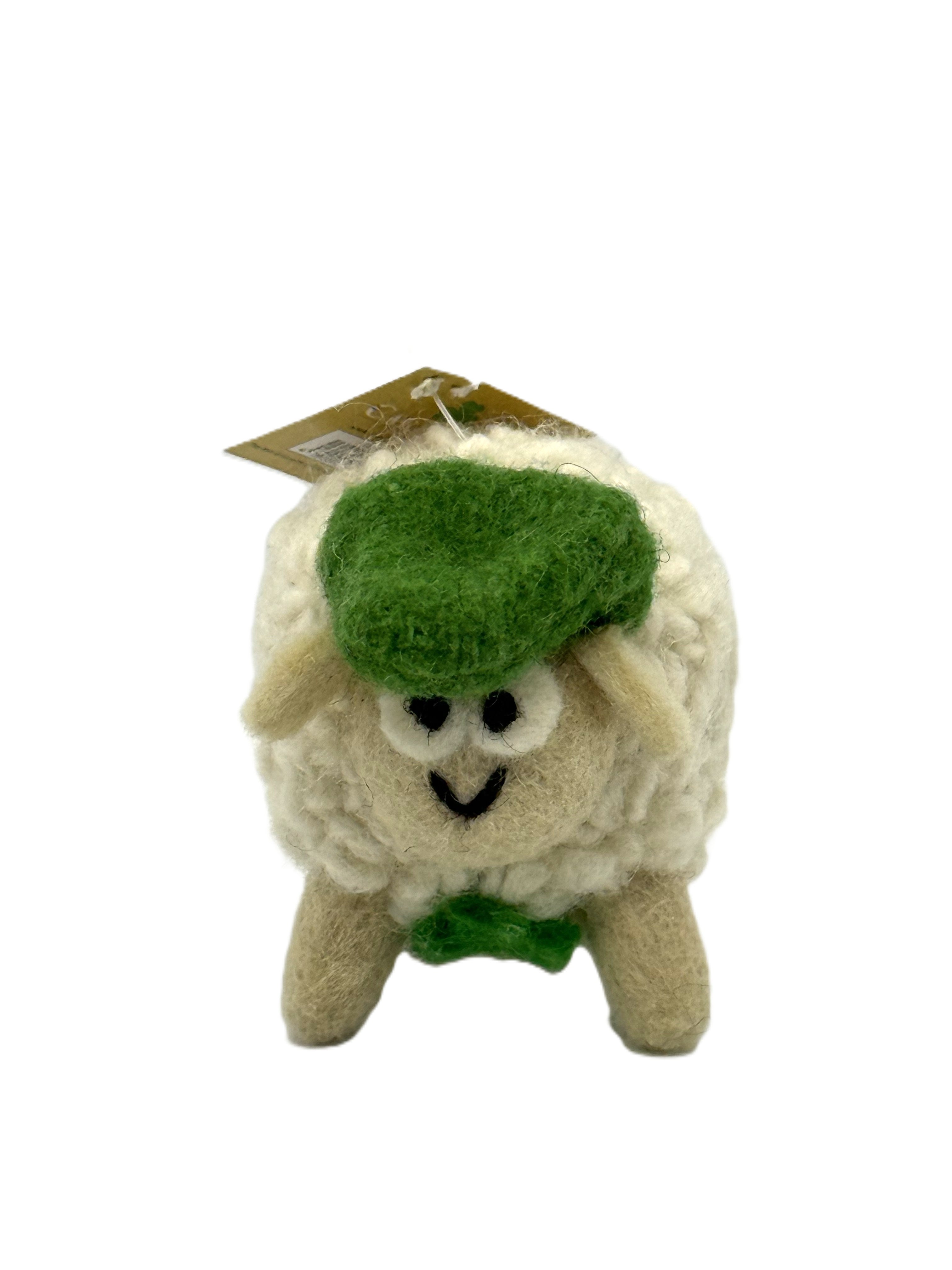 Small Sheep with Green Tweed Cap 