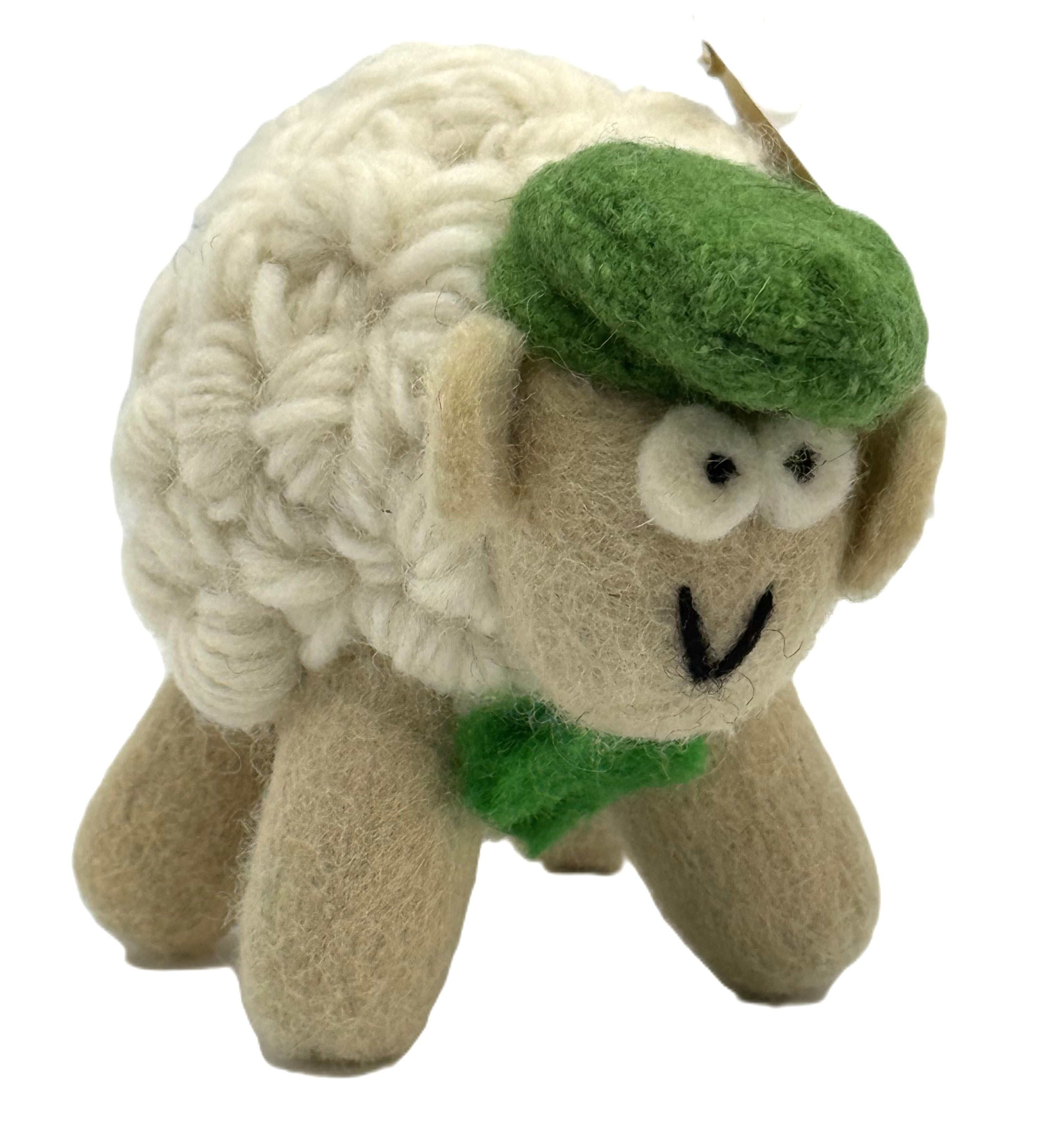 Large Sheep with Green Tweed Cap 