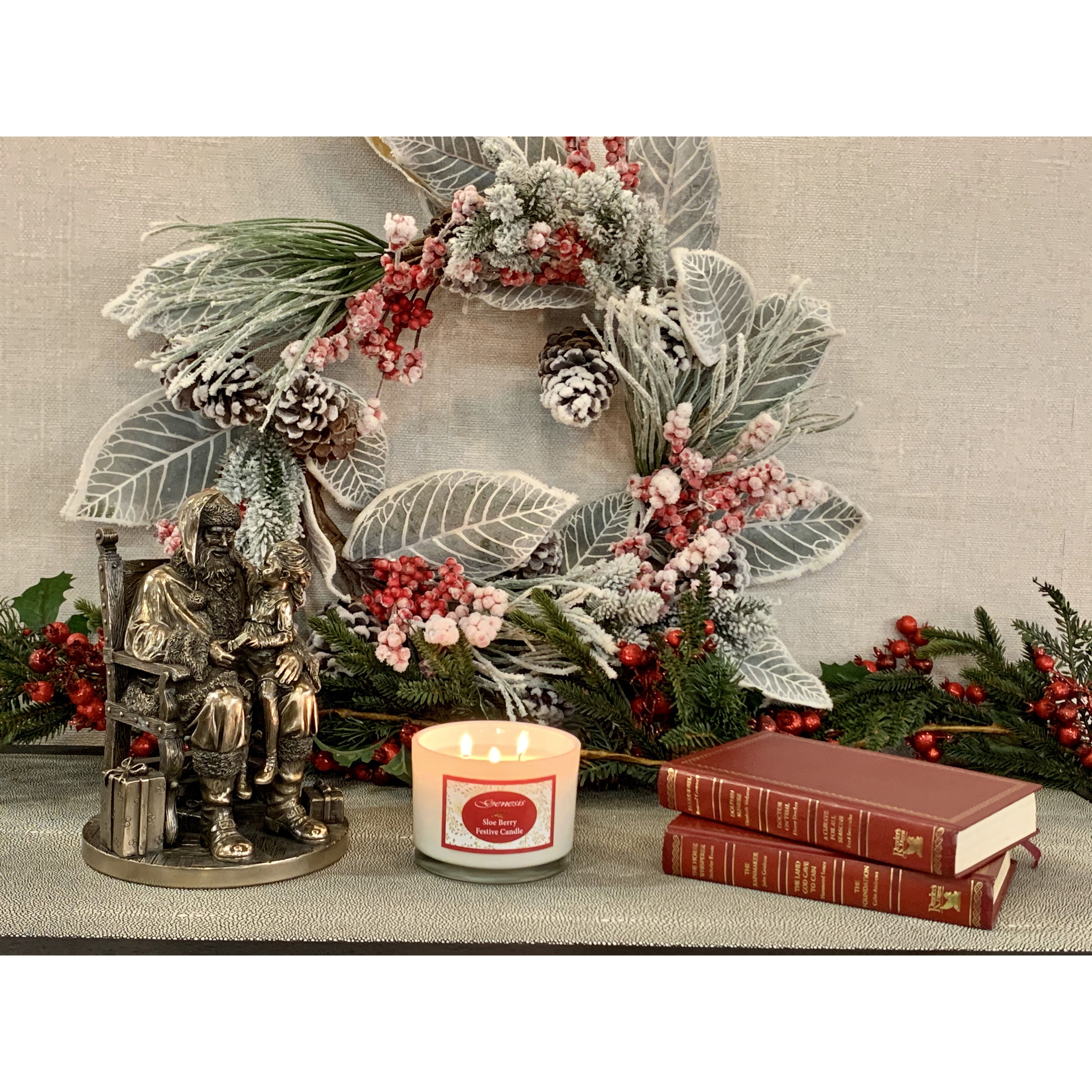 Visit To Santa Claus Bronze Statuette Home Christmas Decoration 
