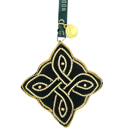 Celtic Cross Velvet Beaded Christmas Decoration